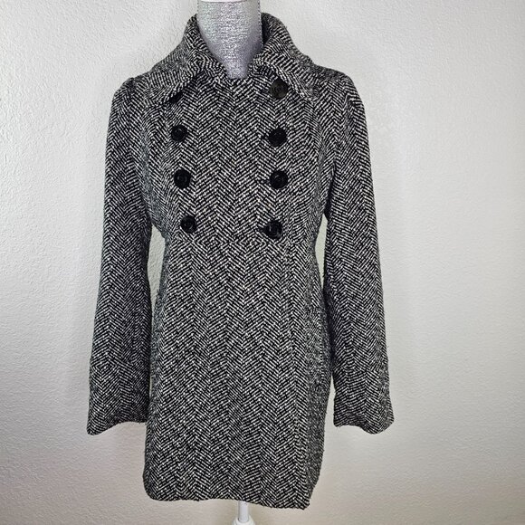 Guess - Tweed Pea Coat - Houndstooth - Picture 1 of 9
